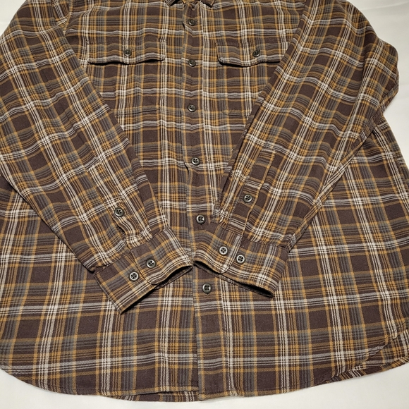 CC Filson Brown XL Plaid Flannel Casual Button-Down Shirt - Picture 3 of 13